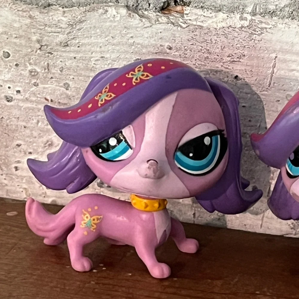 LPS Littlest Pet Shop Zoe Trent Dog Littlest Pet Shop #3533 Purple Pair‎ Of Two